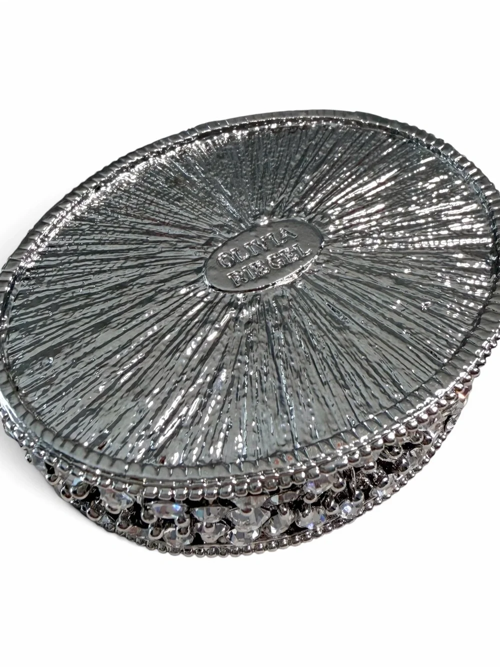 Olivia Riegel Vintage Silver Crystal Rhinestone Jolene Jewelry or Trinket Box